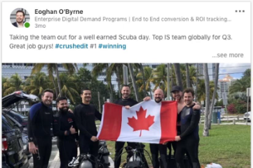 Sales team milestone — top team globally